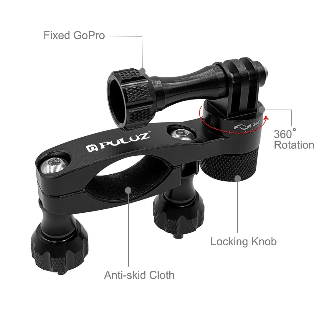 Universal Bike Handlebar Mount for Gopro Hero12 - 360 Degree Rotation