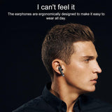 Wireless Bluetooth 5.0 Earphones with Led Display - Black - Close-Up Angle