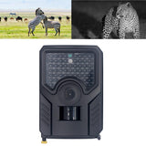 12Mp 1080P Hd Infrared Hunting Trail Camera With 120 Degree Wide Angle Lens And Ip56 Waterproof Design - Supports Tf Card Pir Distance 10-15M - Black - Front View