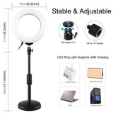 Usb 10 Modes 8 Colour Led Ring Light with Tripod Mount - 6.2 Inch Diameter - Top-Down View