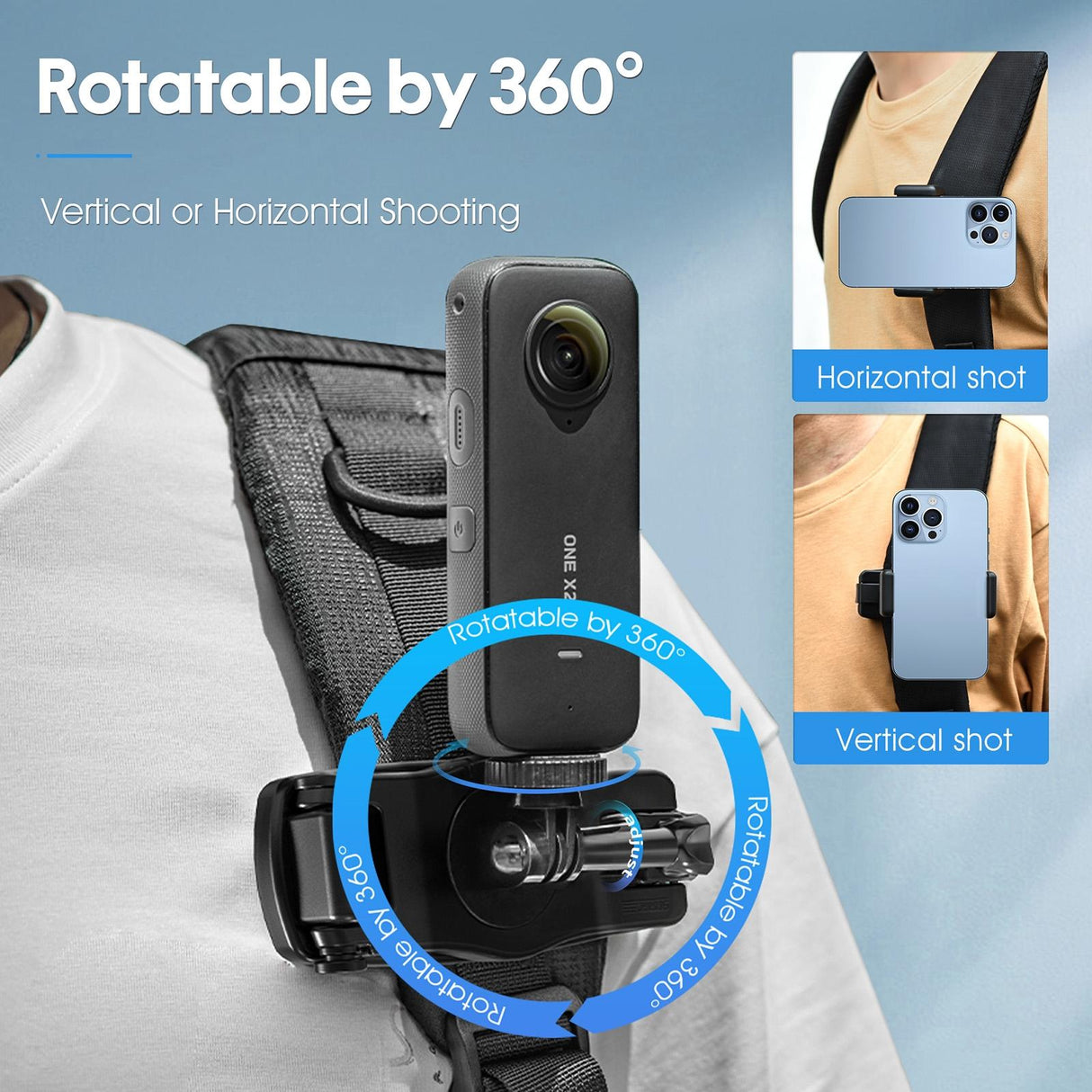 360 Degree Rotating Backpack Belt Clip Bracket