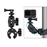 Adjustable 360 Degree Action Camera Clamp Base - Front View
