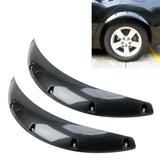 2 Pcs 58Cm Car Stickers Rubber Round Arc Strips Fender Flares Wheel Eyebrow Decal Sticker Black - Top-Down View