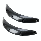 2 Pcs 58Cm Car Stickers Rubber Round Arc Strips Fender Flares Wheel Eyebrow Decal Sticker Black - Front View