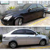 2 Pcs 58Cm Car Stickers Rubber Round Arc Strips Fender Flares Wheel Eyebrow Decal Sticker Black - Low Angle