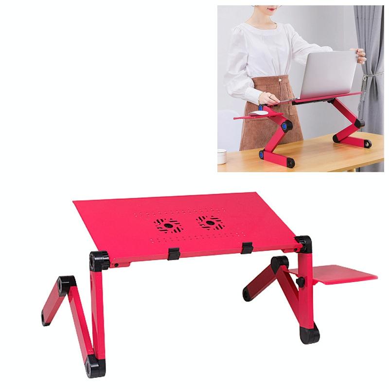 Foldable Laptop Stand with Dual Fans & Mouse Pad - 360 Degree Adjustable - Black