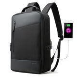 Large Capacity Anti-Theft Waterproof Shoulder Bag With Usb Port - Black 30.5X13X45Cm - Front View