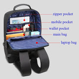 Large Capacity Anti-Theft Waterproof Shoulder Bag With Usb Port - Black 30.5X13X45Cm - Top-Down View