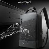 Large Capacity Anti-Theft Waterproof Shoulder Bag With Usb Port - Black 30.5X13X45Cm - Rear View