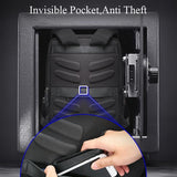 Large Capacity Anti-Theft Waterproof Shoulder Bag With Usb Port - Black 30.5X13X45Cm - Low Angle