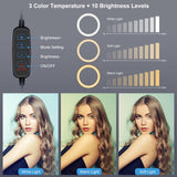Usb Ring Selfie Light with Dual Colour Temperature and 3 Modes - 4.7 Inch - 45-Degree Angle