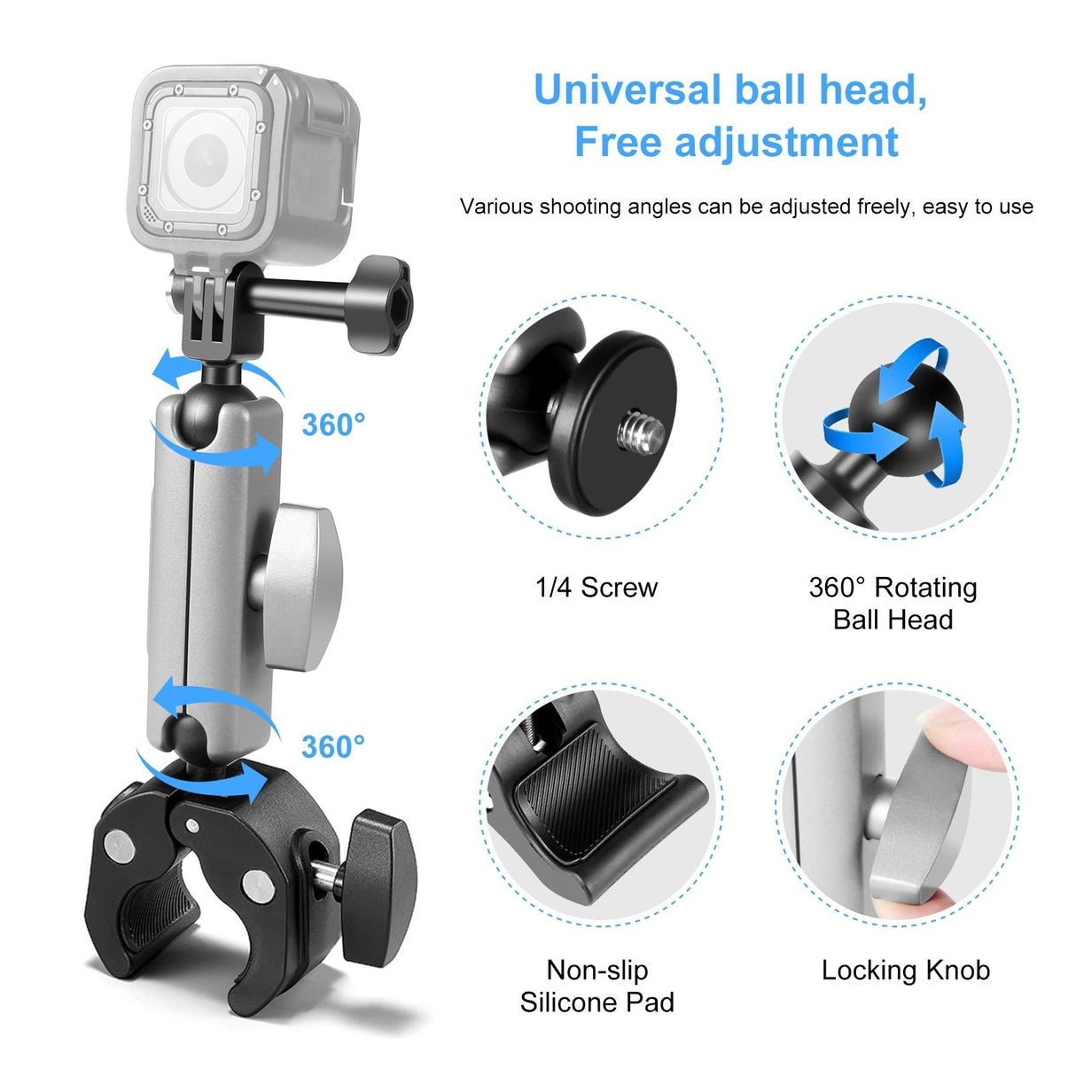 Motorcycle Pliers Mount with Adapter and Screw