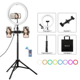 11.8 Rgbw Led Ring Light Kit with Mount Dual Phone Brackets and Remote Control - Front View