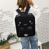 Leisure Cat Backpack - Canvas - Rear View