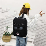 Leisure Cat Backpack - Canvas - Close-Up Angle