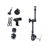 Adjustable Magic Arm With Phone Clamp & Large Claws - 11 Inch Black - Front View