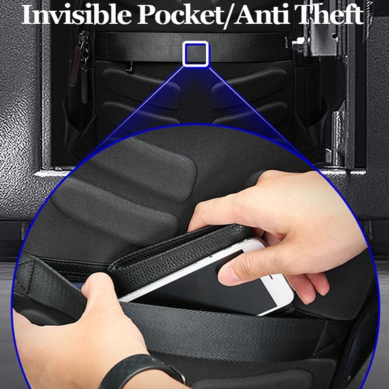 Waterproof Anti-Theft Outdoor Shoulder Bag With Usb Port - Large Capacity - Black