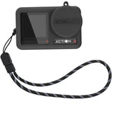 Shockproof Silicone Case with Lens Cap and Strap for Dji Action Camera - Front View