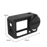 Shockproof Silicone Case with Lens Cap and Strap for Dji Action Camera - Top-Down View
