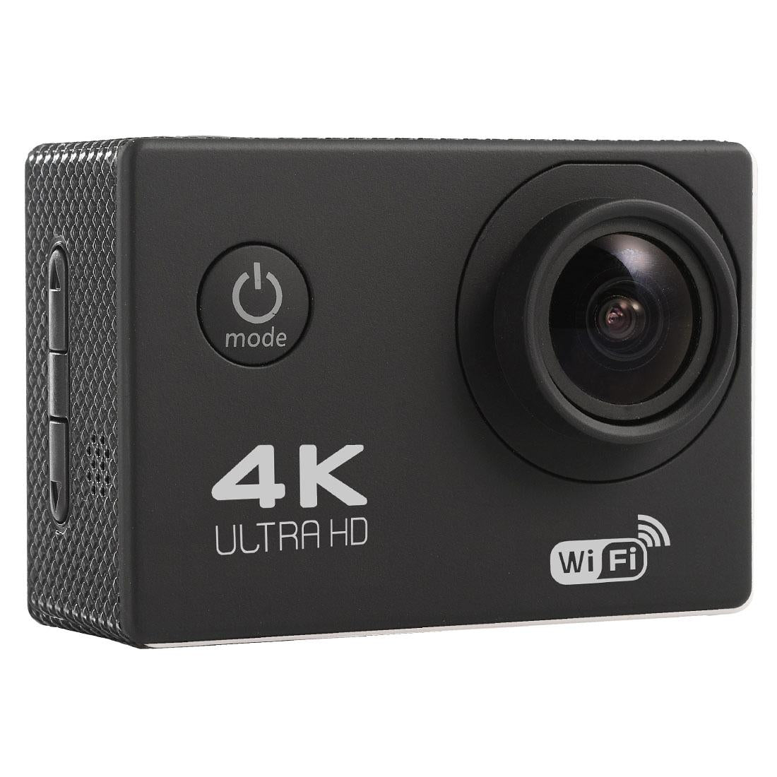 170 Degree Wide Angle Wifi Action Camera with Waterproof Case - Supports 64gb Micro Sd - Black