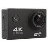 170 Degree Wide Angle Wifi Action Camera with Waterproof Case - Supports 64gb Micro Sd - Black - Side View