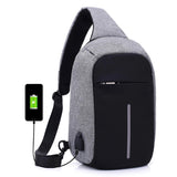 Portable Anti Theft Chest Bag With Usb Charging For Outdoor Sports Men / Women - Black - Extra Image