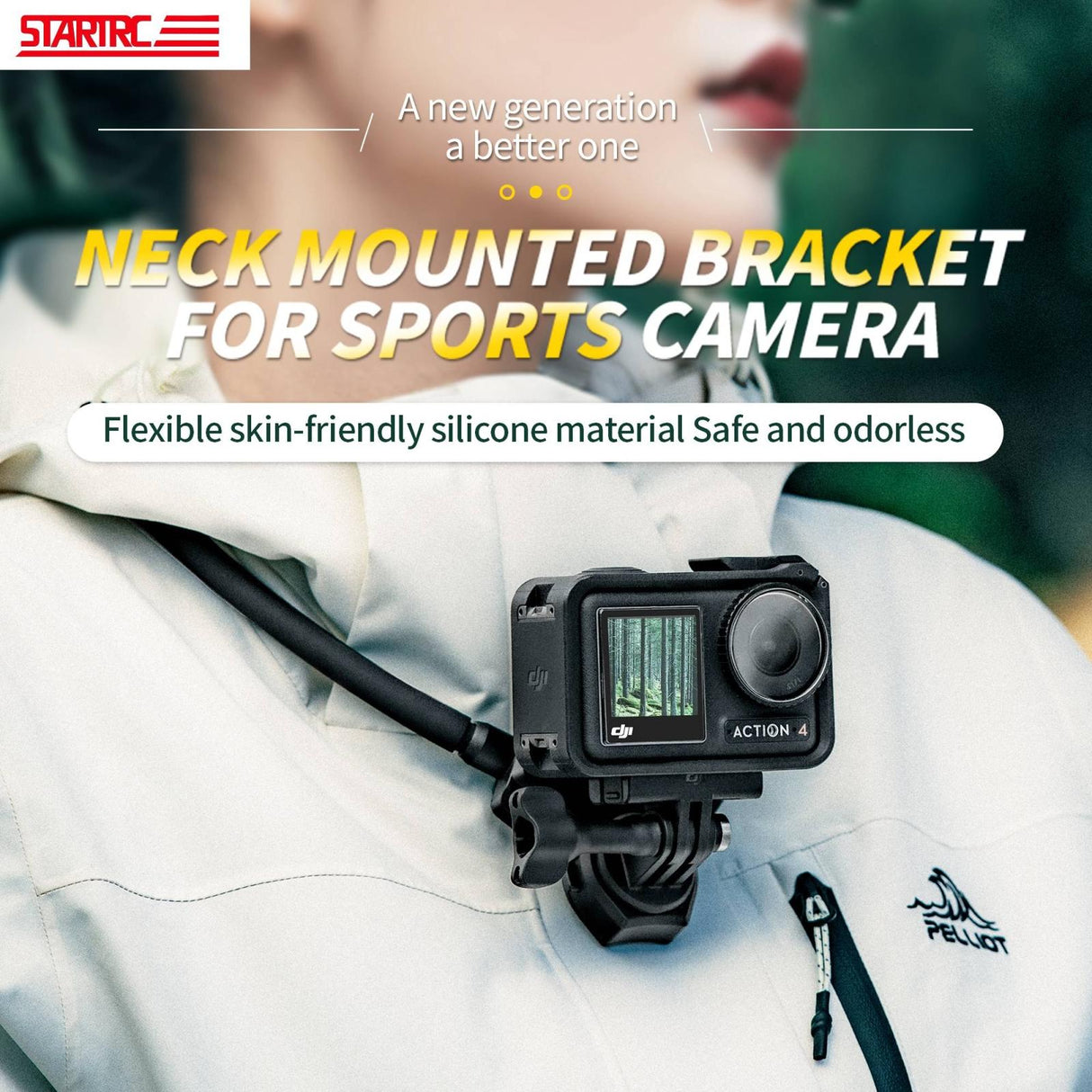 Adjustable Neck Vlog Bracket for Dji Gopro Insta360 Action Cameras and Smartphones