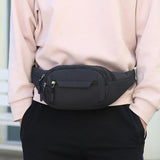 Waterproof Multi Pocket Chest Bag For Sports Black