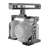 Video Camera Cage Stabilizer With Handle For Nikon Z6 / Z7 - Black - Front View