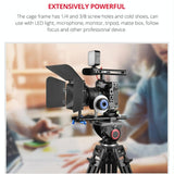 Video Camera Cage Stabilizer With Handle For Nikon Z6 / Z7 - Black - 45-Degree Angle
