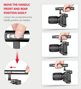 Video Camera Cage Stabilizer With Handle For Nikon Z6 / Z7 - Black - Rear View