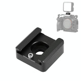 Aluminum Cold Shoe Mount For Microphone Or Flash Light - Black - Front View