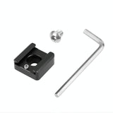 Aluminum Cold Shoe Mount For Microphone Or Flash Light - Black - Low Angle