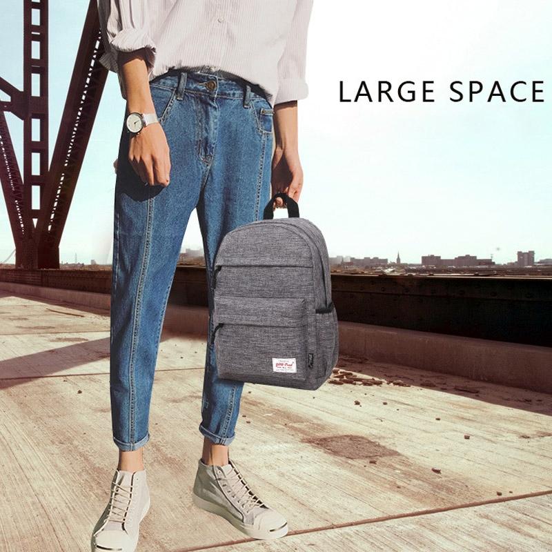 Versatile Canvas Laptop Backpack for 13-15 Inch - 36x25x10cm - Black