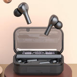 Touch Bluetooth Earphones with Noise Cancellation and Charging Box - Black - Extra Image