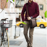 Men Pu Leather Shoulder Bag Leisure Style - Low Angle