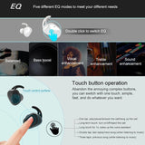 Waterproof True Wireless Bluetooth Earphones - Sports 5.0 - Black - Close-Up Angle