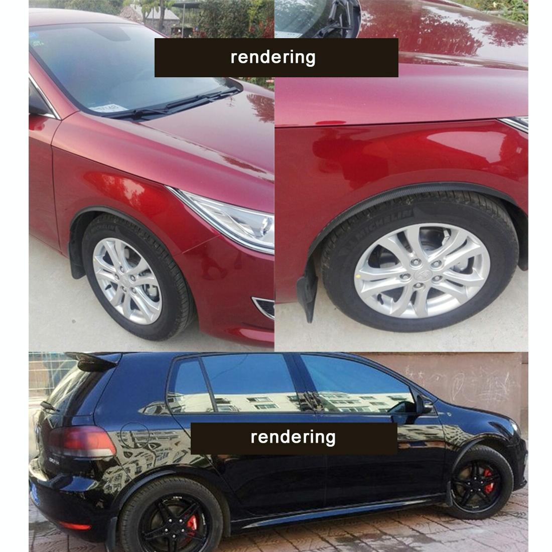 2 Pcs 45Cm Car Stickers Rubber Large Round Arc Strips Universal Fender Flares Wheel Eyebrow Decal Sticker Eyebrow Car-Covers Black Striped Round Arc Strips - 45 X 2Cm