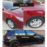 2 Pcs 45Cm Car Stickers Rubber Large Round Arc Strips Universal Fender Flares Wheel Eyebrow Decal Sticker Eyebrow Car-Covers Black Striped Round Arc Strips - 45 X 2Cm - Close-Up Angle