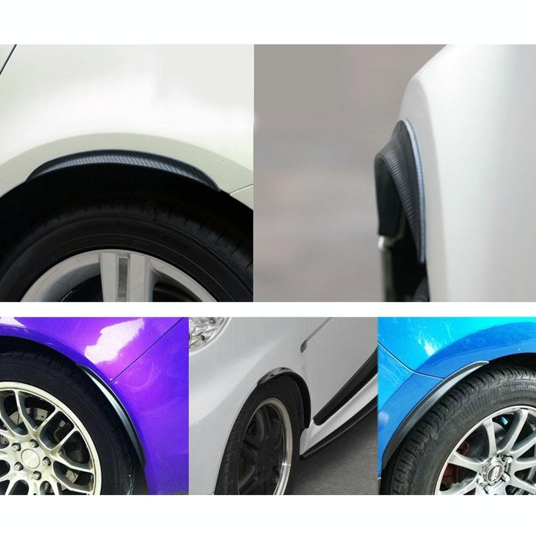 2 Pcs 45Cm Car Stickers Rubber Large Round Arc Strips Universal Fender Flares Wheel Eyebrow Decal Sticker Eyebrow Car-Covers Black Striped Round Arc Strips - 45 X 2Cm