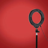 6.2 Usb Led Ring Light with 10 Modes & Desktop Tripod Mount - Black