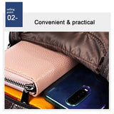 Men Litchi Texture Full Grain Cowhide Crossbody Bag - Black - Extra Image