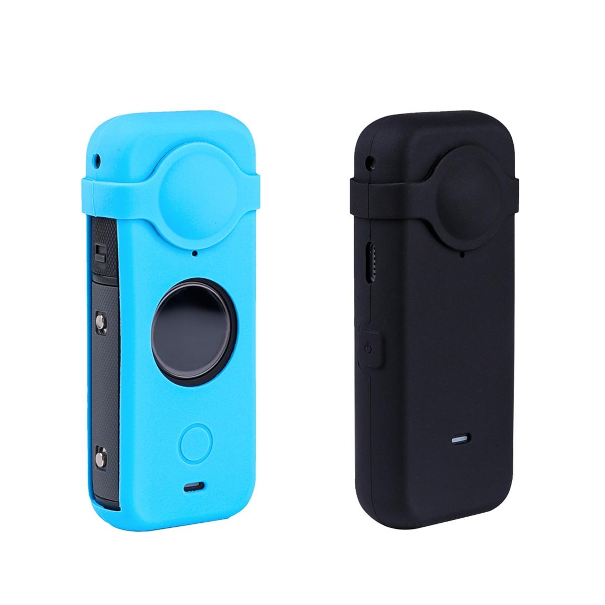 Silicone Case with Lens Cover for Insta360 one X2 - Full Body Dust Proof - Black