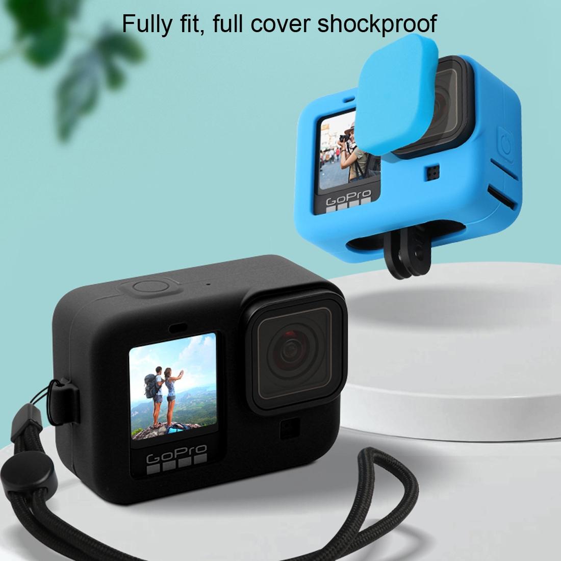 Silicone Case with Wrist Strap and Lens Cover for Gopro Hero10 / 9 - Black