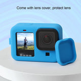 Silicone Case with Wrist Strap and Lens Cover for Gopro Hero10 / 9 - Black - Top-Down View