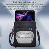 11 Inch Men Multifunctional Shoulder Bag Black - Side View