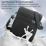 11 Inch Men Multifunctional Shoulder Bag Black - Top-Down View