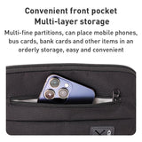 11 Inch Men Multifunctional Shoulder Bag Black - Rear View
