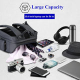Waterproof Anti-Theft Usb Shoulder Bag - Large Capacity - Black