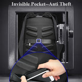 Waterproof Anti-Theft Usb Shoulder Bag - Large Capacity - Black - Low Angle